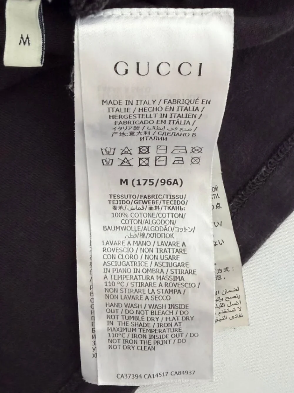 Gucci Black Cotton Blade Logo Print T-Shirt